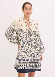Kort boho-kjole i lin-look, bonprix