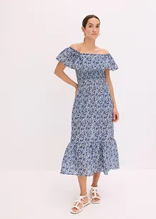 Boho-midikjole med carmen-utringning, av lett bomullsmateriale, bonprix