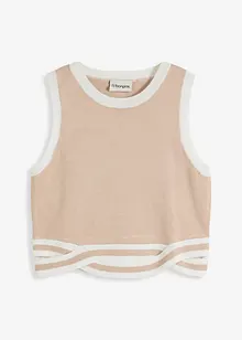 Strikket topp i kort modell med twisted nederkant, bonprix