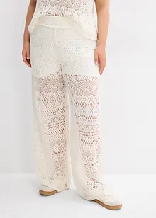 Slip on-bukse med hullstrikkmønster, bonprix