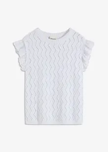 Strikket topp i heklet stil med blonder, bonprix