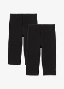Caprileggings i økologisk bomull med elastan (2-pack), bonprix