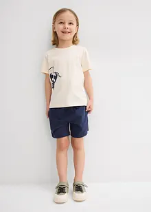 T-skjorte og kort trikotshorts i økologisk bomull (2-delt sett), bonprix
