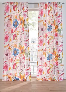 Gardin i resirkulert polyester med trykt blomstermønster (1-pack), bonprix