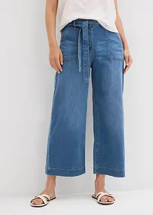 Wide Leg-jeans High Waist, komfortlinning cropped, bonprix