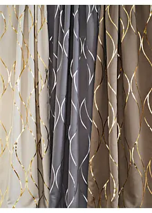 Lystett gardin med glansprint, med resirkulert polyseter (1-pack), bonprix