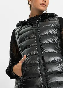 Vattert vest i glansfull look, bonprix