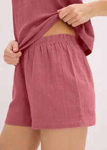 Kort pyjamas i myk musselin med stroppetopp, bonprix