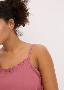 Kort pyjamas i myk musselin med stroppetopp, bonprix