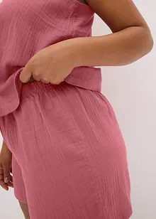 Kort pyjamas i myk musselin med stroppetopp, bonprix