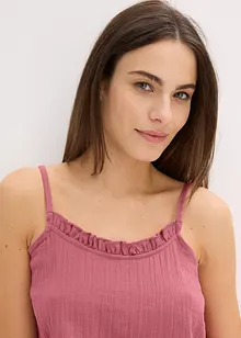 Kort pyjamas i myk musselin med stroppetopp, bonprix