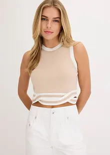 Strikket topp i kort modell med twisted nederkant, bonprix