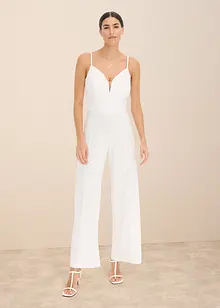 Jumpsuit med blonder og spagettistropper, bonprix