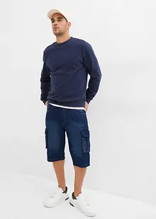 Bermudashorts i denim med cargolommer, Relaxed Fit, bonprix