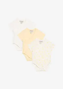 Omslagsbody til baby i 100% økologisk bomull med korte ermer (3-pack), bonprix