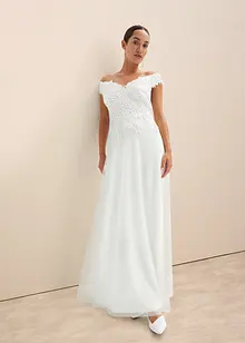 Carmen-brudekjole med blonder, bonprix