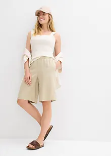 Bermudashorts i lin-/viskosemiks, High Waist, bonprix