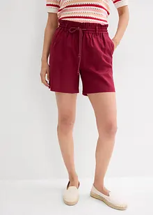 Paperbag-shorts med lin, bonprix