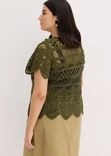 Kort, heklet cardigan, bonprix