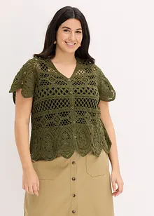 Kort, heklet cardigan, bonprix