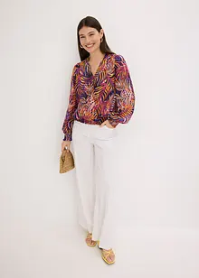 Chiffonbluse med trykt mønster, bonprix