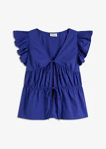 Bluse i 100% bomull med knytebånd, bonprix