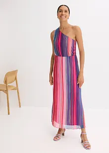 One Shoulder-kjole i myk mesh, bonprix