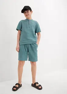 Kortermet skjorte med ståkrage, av myk musselin, bonprix