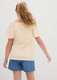 Trikotbluse med hullbroderi, bonprix