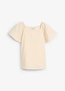 Trikotbluse med hullbroderi, bonprix
