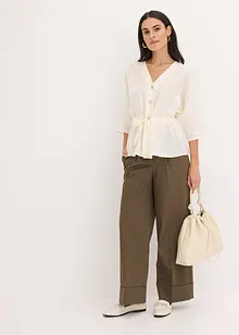 Bluse med knytebelte, bonprix