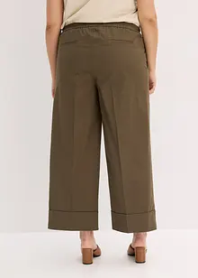 Bukse med legg i bomull med stretch, bonprix