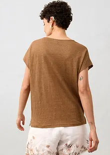 T-skjorte i 100% lin med blonder, bonprix