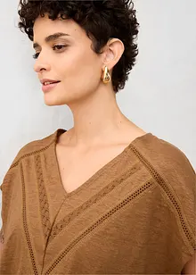 T-skjorte i 100% lin med blonder, bonprix