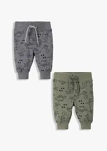 Trikotbukse til baby av økologisk bomull (2-pack), bonprix