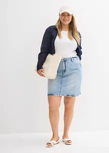 Denimskjørt Mid Waist, Low Stretch, bonprix