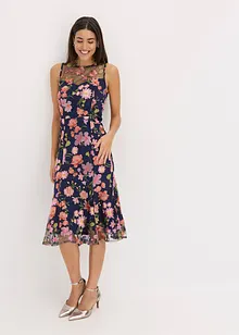Midikjole med blomsterbroderi, bonprix