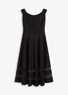 Off shoulder-kjole med blonder og belte, bonprix