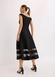 Off shoulder-kjole med blonder og belte, bonprix