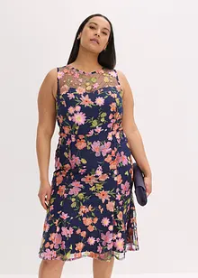 Midikjole med blomsterbroderi, bonprix