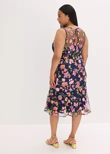 Midikjole med blomsterbroderi, bonprix