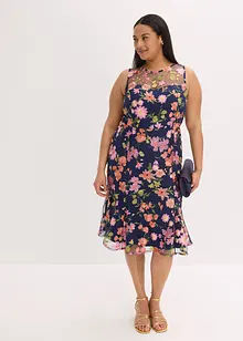 Midikjole med blomsterbroderi, bonprix