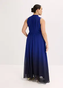 Chiffonkjole med krage og innfelling i midjen, bonprix
