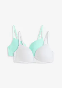 Push up-BH uten bøyle med bomull (2-pack), bonprix