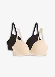 Push up-BH uten bøyle med bomull (2-pack), bonprix