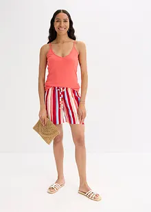 Singlet med spaghettistropper av ren økologisk bomull (3-pack), bonprix