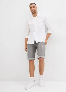 Bermudashorts i denim med stretch og oppbrett, Regular Fit, bonprix