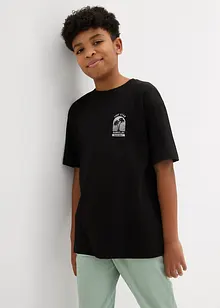 T-skjorte i økologisk bomull med trykk bak, bonprix