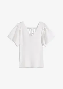 Ribbestrikket genser med korte vingeermer, bonprix