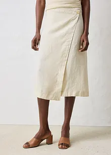 Omslagsskjørt i 100% lin, bonprix